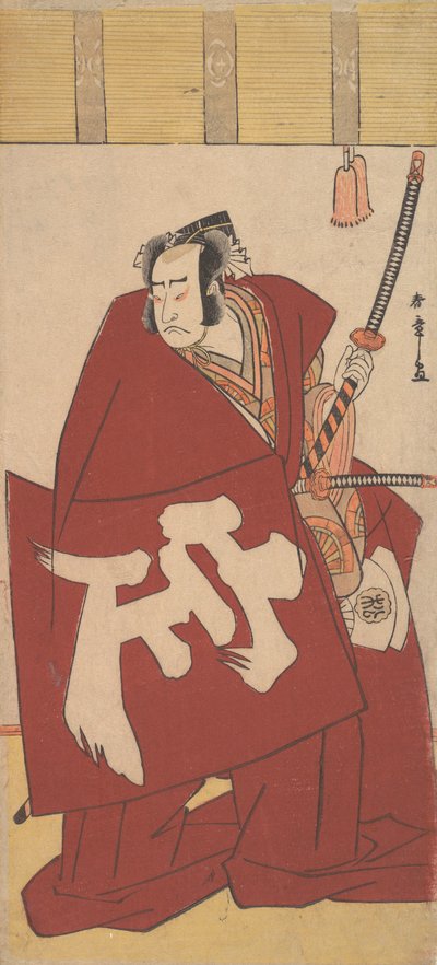 De Acteur Onoe Matsusuke in Shibaraku in Dieprode Gewaden, circa 1781 door Shunsho