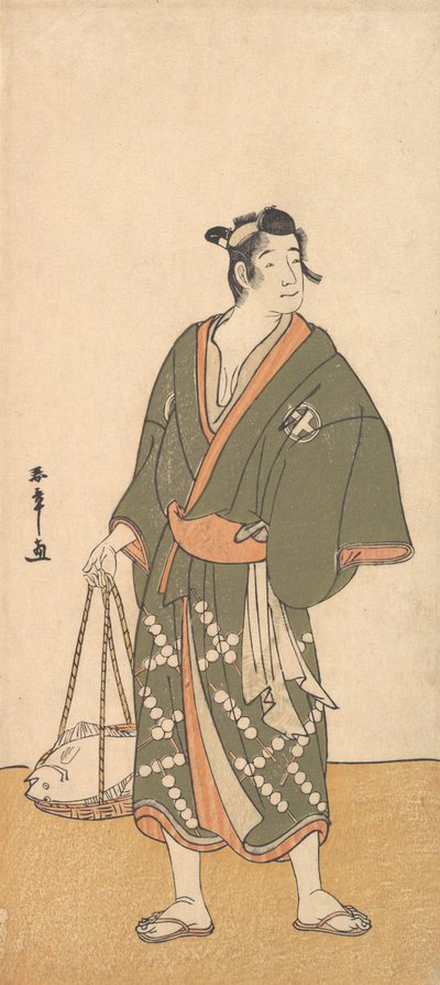 De acteur Otani Hiroemon III als een visverkoper, 1726-1792 door Shunsho
