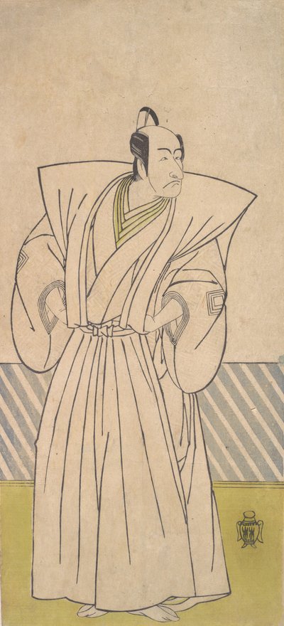 De vijfde Ichikawa Danjuro als een samoerai van hoge rang door Shunsho