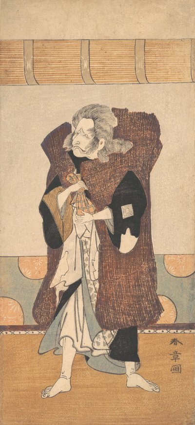 De Vijfde Ichikawa Danjuro als een Oude Man met Lang Grijs Haar, ca. 1773 door Shunsho