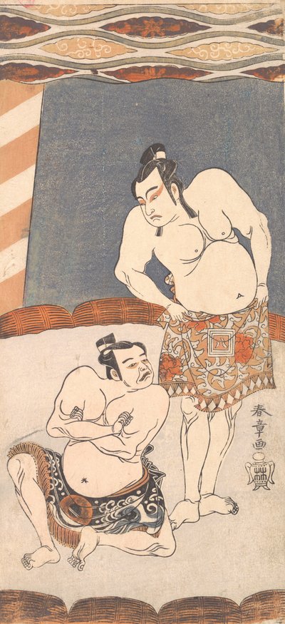 De Tweede Ichikawa Yaozo als een Worstelaar Staand in een Arena, 1770 door Shunsho