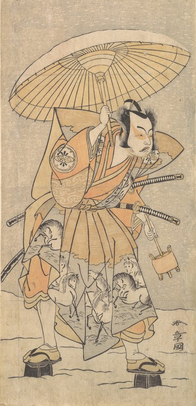 De Tweede Nakamura Juzo als een Samurai, 1773 of 1774 door Shunsho