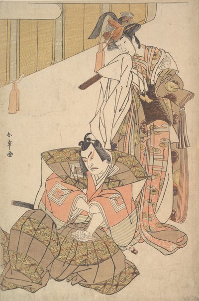 De Derde Ichikawa Yaozo en Mimasu Tokujiro door Shunsho