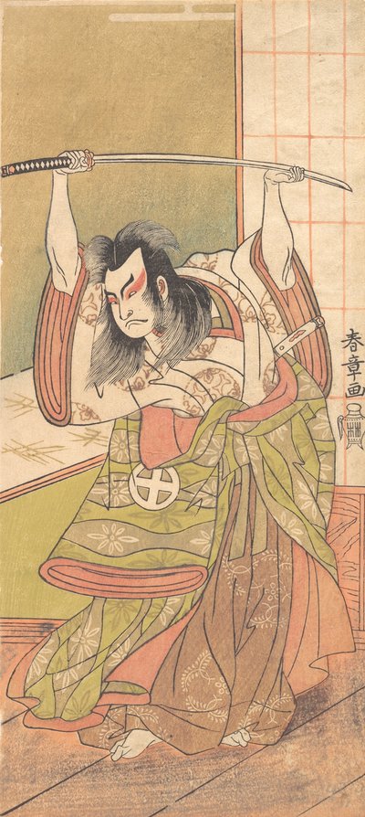 De Derde Otani Hiroji als een Daimyo Staand op de Engawa door Shunsho