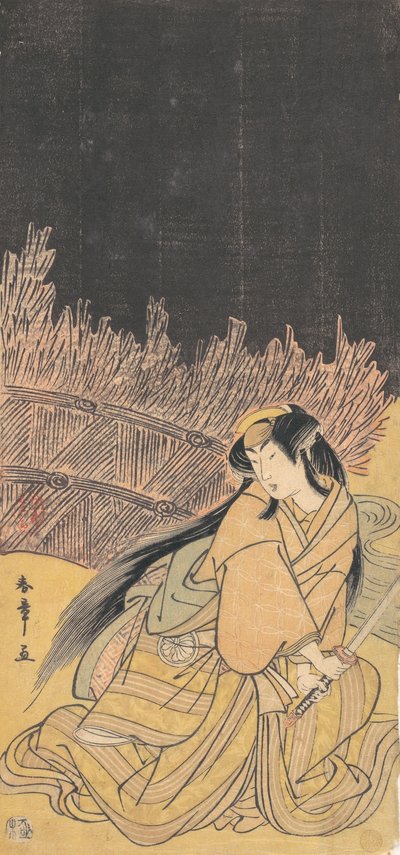 De Derde Segawa Kikunojo als een Vrouw in een Hurkende Positie, 1778 door Shunsho