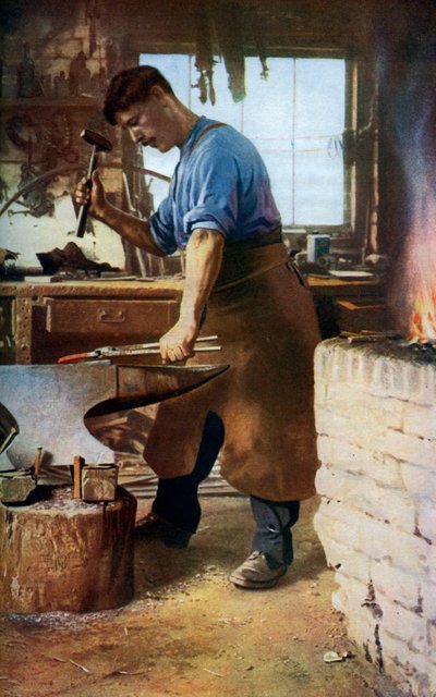 Smit aan het werk, Engeland, ca. 1922 door Sidney H Nicholls