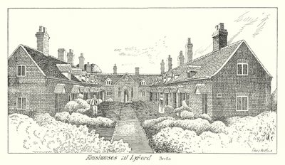 Armenhuizen in Lyford, Berks door Sidney Heath