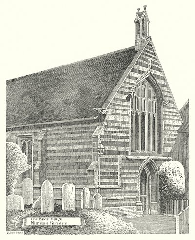 Het Bedehuis, Higham Ferrers (gravure) door Sidney Heath