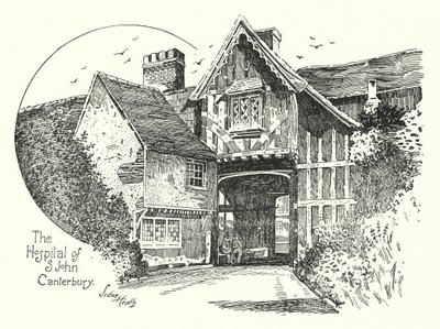 Het ziekenhuis van Sint Jan, Canterbury (gravure) door Sidney Heath