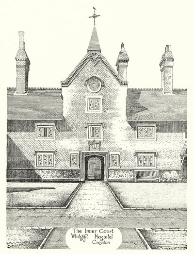 De Binnenplaats, Whitgift Hospital, Croydon door Sidney Heath