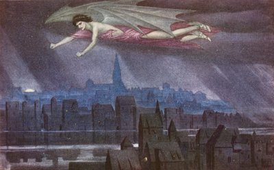De Gouden Legende: Lucifer vliegt over de stad door Sidney Meteyard