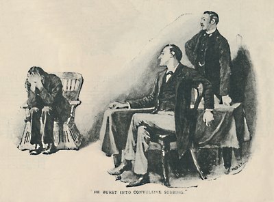 Hij barstte in convulsief snikken uit, 1892 door Sidney Paget