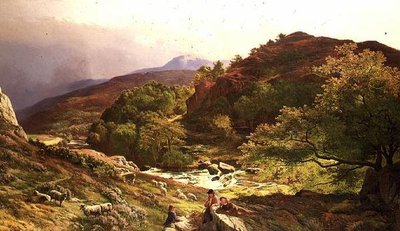 Op de rivier Llugwy bij Capel Curig, N. Wales door Sidney Richard Percy