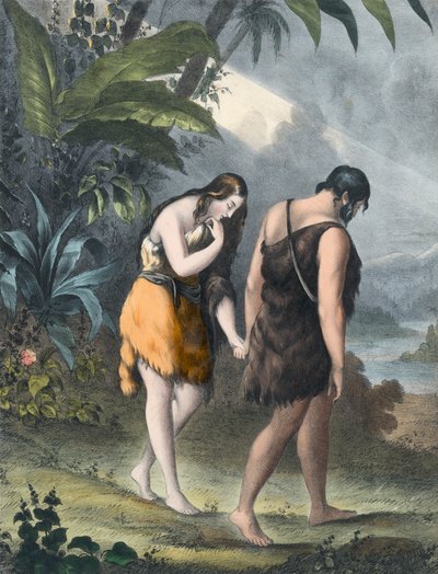 Adam en Eva verdreven uit het Paradijs door Siegfried Detler Bendixen