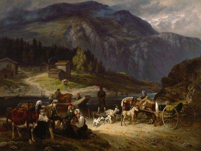 Oversteekscène uit Telemark door Siegwald Johannes Dahl