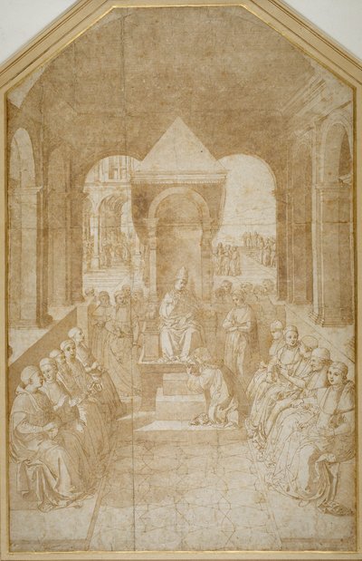 Aeneas Piccolomini kust de slipper van Paus Eugenius, naar Pinturicchio door Sienese School