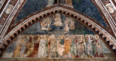 Christus in glorie door Sienese School