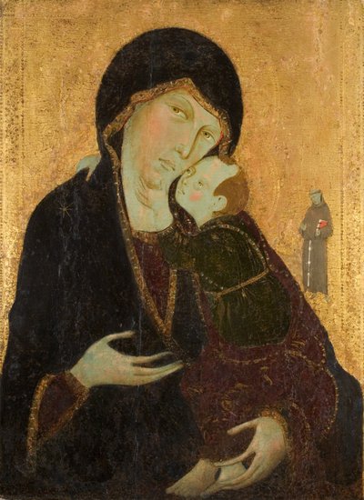 Madonna en Kind met St. Franciscus, c.1285 door Sienese School