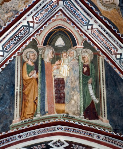 Presentatie in de tempel De Heilige Familie voor Symeon door Sienese School