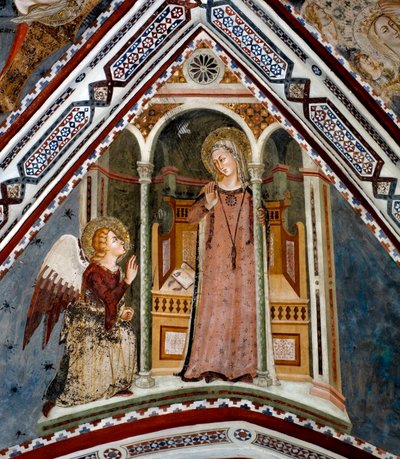 De annunciatie door Sienese School