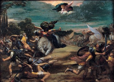 De Bekering op de Weg naar Damascus, 1590-1595 door Sigismondo Scarsellino