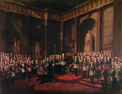 De Ontvangst van ZKH De Prins van Wales als Oud Grootmeester, 1 december 1869 door Sigismund Rosenthal