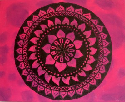 Mandala in roze en paars door Sil A