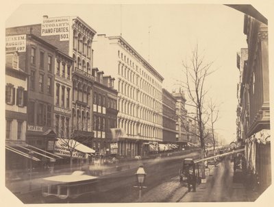 Broadway Kijkend naar het Noorden vanaf Tussen Grand en Broome Streets door Silas A. Holmes