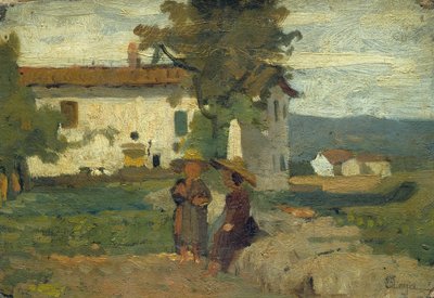 Boeren in de zon, c.1863 door Silvestro Lega