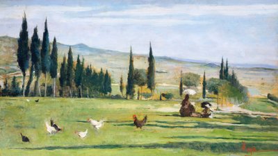 Gabbro Landschap, door Silvestro Lega door Silvestro Lega