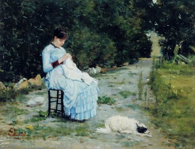In de tuin, ca. 1883 door Silvestro Lega