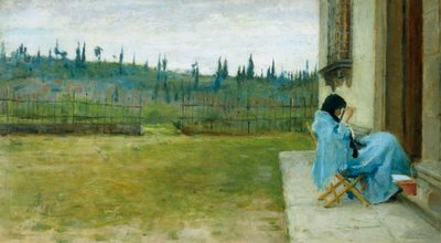 Dame aan het werk door Silvestro Lega