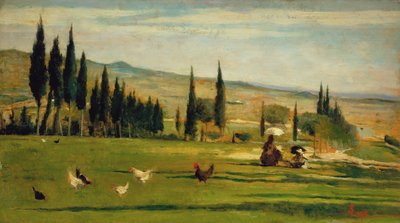 Landschap rond de stad Gabbro, c.1889-90 door Silvestro Lega