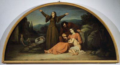 Lunet van Hongersnood door Silvestro Lega, Canton Oratorium, Modigliana, Emilia Romagna door Silvestro Lega