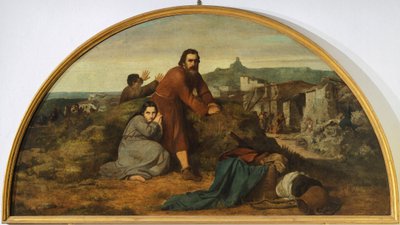 Lunet van aardbeving, Canton Oratorium, Modigliana, Emilia Romagna door Silvestro Lega
