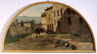 Lunet van oorlog, Canton Oratorium, Modigliana, Emilia Romagna door Silvestro Lega