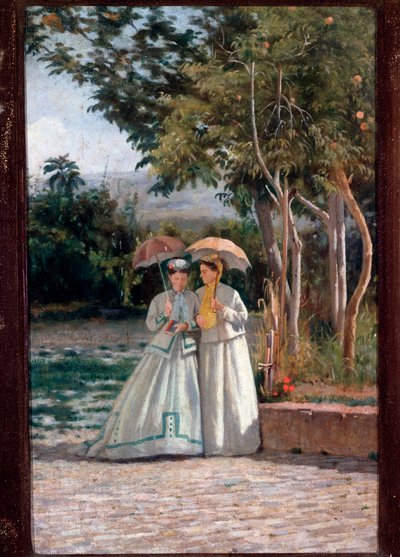 De wandeling in de tuin door Silvestro Lega