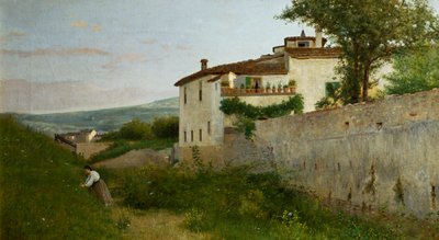 Uitzicht op Piagentina door Silvestro Lega
