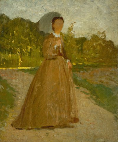 Vrouw in de tuin, c.1864 door Silvestro Lega