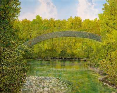 Brug over Vijver door Silvian Sternhagel