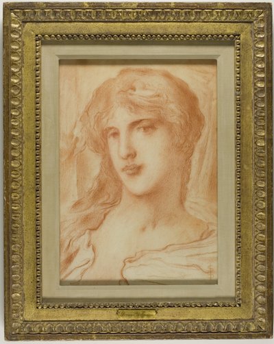 Kop, ca. 1880 (rood krijt op buff papier) door Simeon Solomon