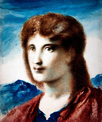 Hoofd van een jonge man door Simeon Solomon