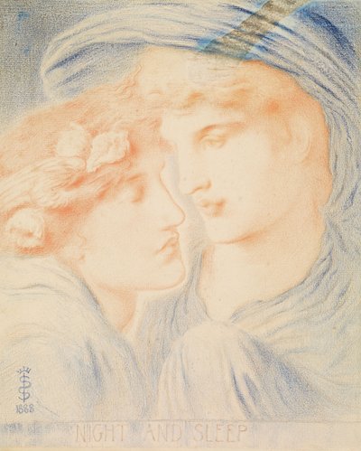 Nacht en slaap, 1888 door Simeon Solomon