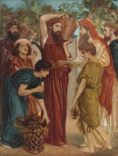 Het offeren van de eerstelingen van de oogst door Simeon Solomon