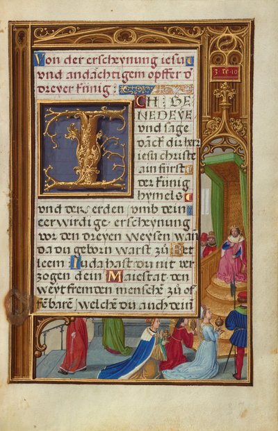 Die Königin von Saba vor König Salomo door Simon Bening