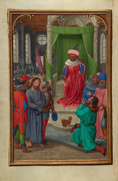 Christus voor Herodes door Simon Bening