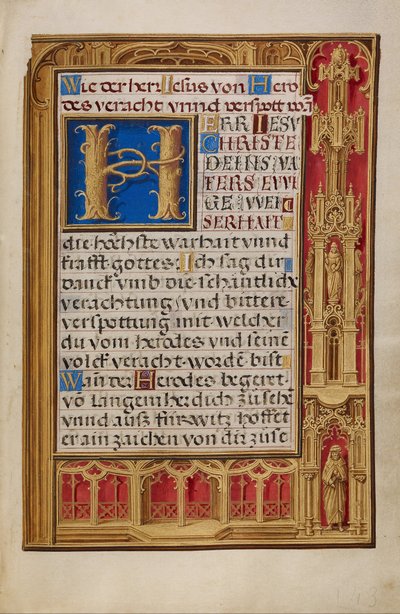 Versierde tekstpagina door Simon Bening