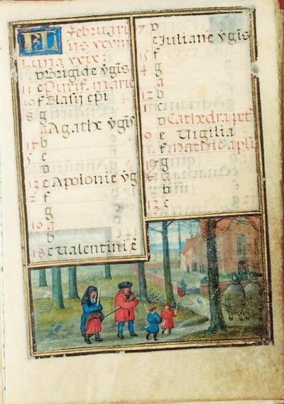 Folio uit een miniatuur Getijdenboek, gebruik van Rome, Brugge, 1530-35 door Simon Bening