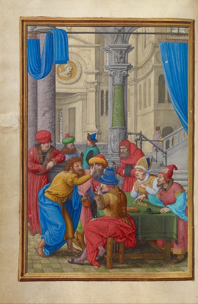 Judas Ontvangt de Dertig Zilveren Stukken door Simon Bening