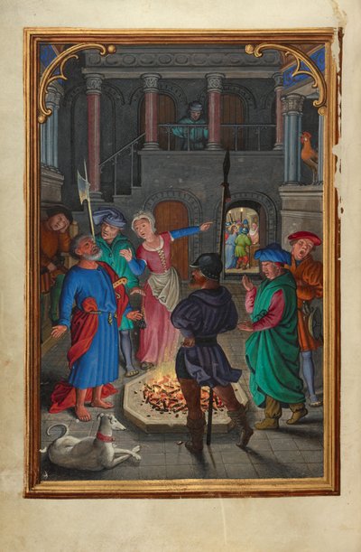De ontkenning van Sint Pieter door Simon Bening